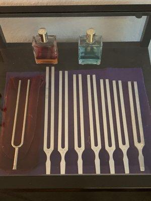 Tools I use in my work. Healing tuning forks are an amazing tool to shift your vibe from negative to positive!