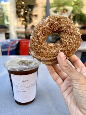 Apple Cruller and Cold Brew