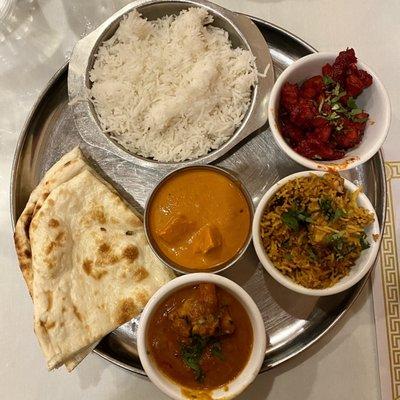 Lunch time chicken Thali