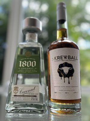 Got these from Big Daddy's. 1800 Coconut tequila is a fave. Just discovered Skrewball Peanut Butter Whiskey! OBSESSED!!!