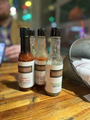 House hot sauces. That coconut ghost chile is spiiiccyyy!