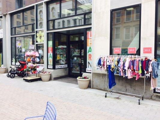 Jillian's Drawers is situated right in the middle of the Ithaca Commons, near the playgroud.