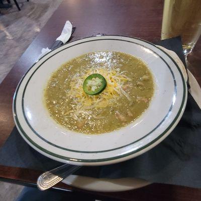 My wonderful bowl of Green Chile I so immensely enjoyed from Suds Brothers!