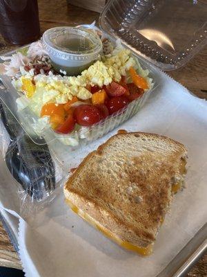 Half Cobb salad and half Jack & Tom sandwich