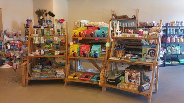 The cat room is filled with all the foods, treats, toys, beds, litter needs and fun things for your cats.