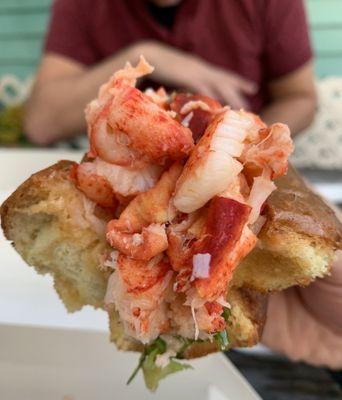 Inside the key lime lobster roll! No filler!