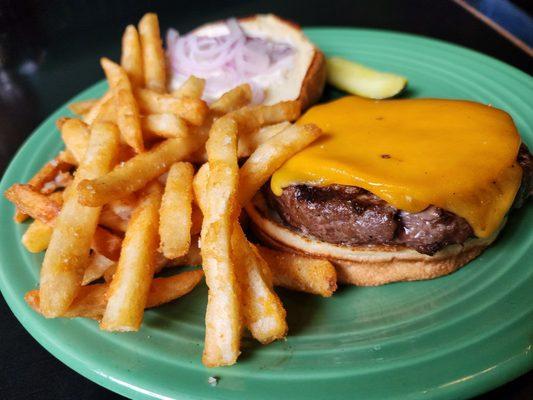 Reindeer cheeseburger