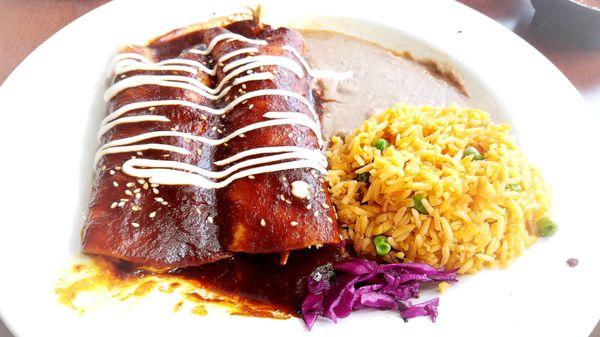 Chicken mole enchiladas