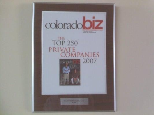 CoBiz Top 250 Private Companies 2003-2009