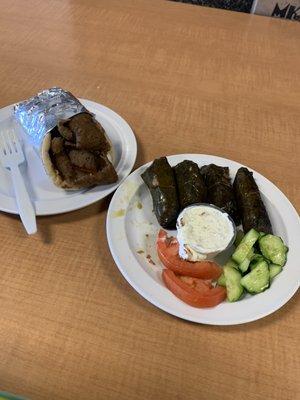 Classic Gyro and Dolmades