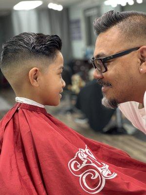 Like father like son's haircut