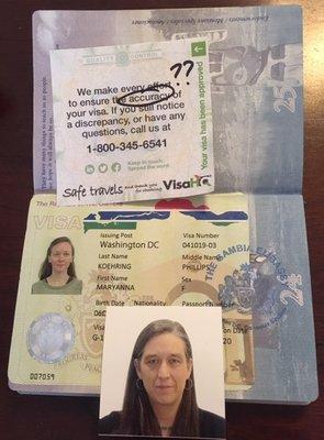 Horrible! Who is this woman on my visa? VisaHQ did not "ensure the accuracy" of my visa. Go with a different company/get the visa yourself!