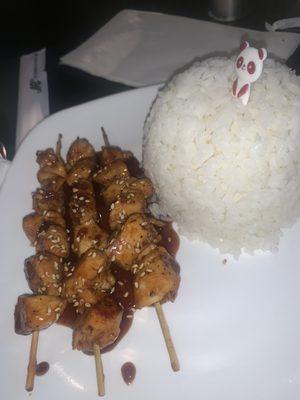 Chicken skewer & rice