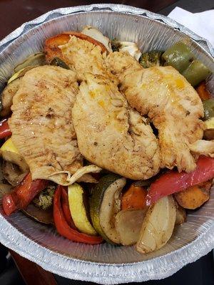 Grilled chicken over veggies - always a great lunch option @ Park Deli