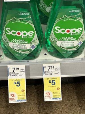 Not a bad deal Scope 2 LT $5 and if you buy 2 $PG provides a   $3 Coupon for your next #PG purchase at Walgreens