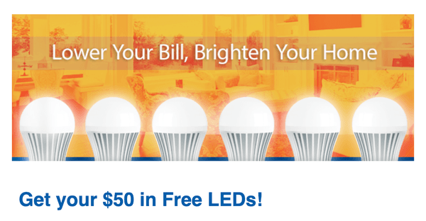 Use BLEUNG001 for $50 off your bill plus free LED light bulbs