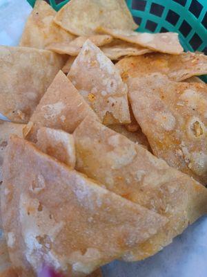 Homemade tortilla chips ( goes great with the salsa)