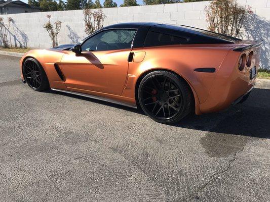 Custom paint on this Vette .