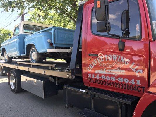 My 1965 C10 ready to head home, thanks again Chavez Towing!