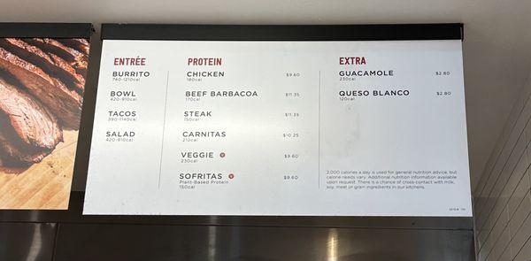 Chipotle Menu 11/2024