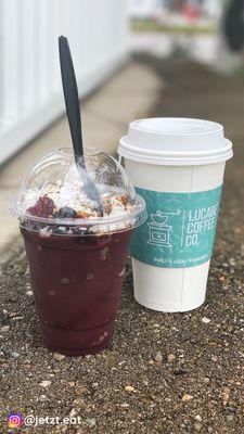 Açaí bowl (small) and tea