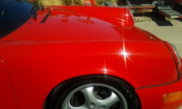 Guards Red Porsche Carrera we detailing. Not afraid to show our work in the sun!