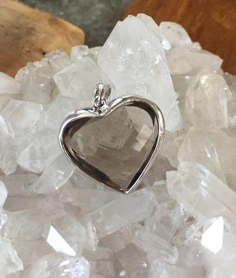 Smoky Quartz Heart set in sterling silver