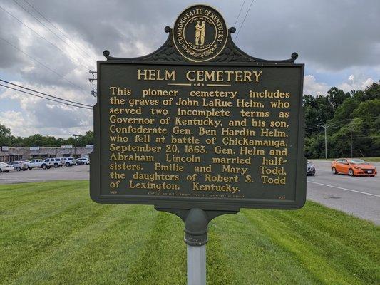 Helm Cemetery Historical Marker