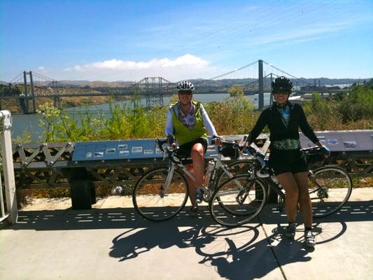 Enjoying "Bike the Bridges" ride, while Jeff volunteers as a Bike Mechanic for the cause!