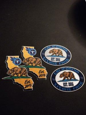 California Titans Fans (CTF) Club Patches. 2016-2020 Left, 2020-Present Right.