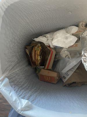 The BigMac I threw away AGAIN... because they put that nasty sauce on my sandwich after I requested them not to.