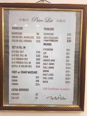 Price list