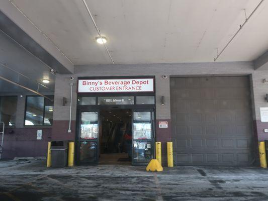 Main entrance from their covered parking lot.