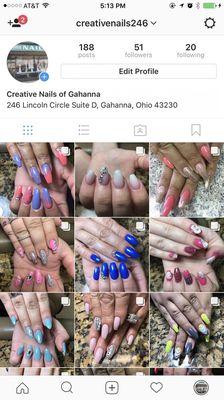 Follow us on Instagram. @creativenails246