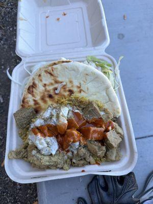 NYC Chicken and Gyro combo over Rice