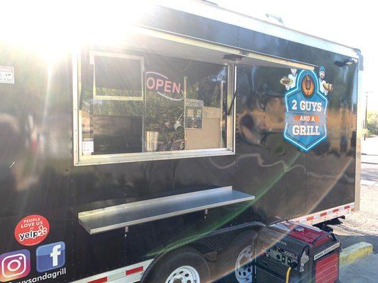 Food truck at a gas station