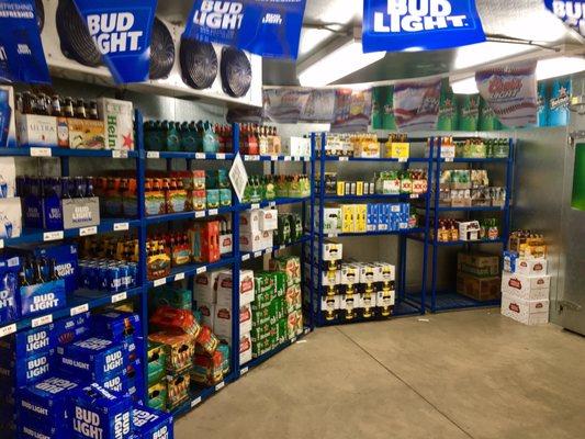 They have a big walk in cooler that has a wide variety of beers.  I was impressed!