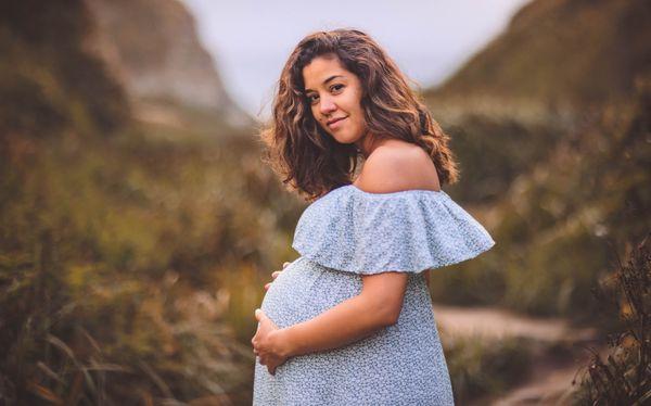 Beach Maternity Photography in Big Sur. Pregnancy Photos in Carmel at Calle Lily Valley, Garrapata Beach