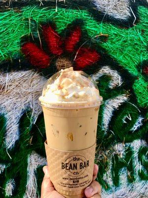 They have a bean bar truck here Tuesday through Saturday. This is a caramel apple butter latte.