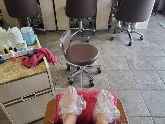 Paraffin dip to soften those toes!