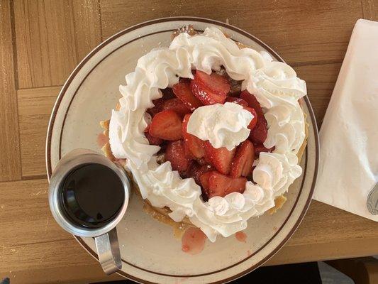 Strawberry Waffle with Whipped Cream