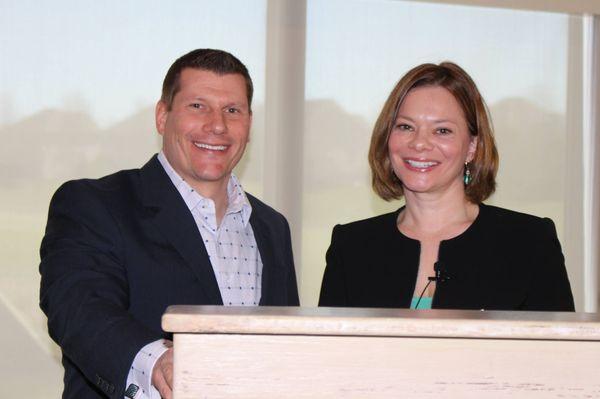 Sean and Leah speaking to the Batavia Women's Business Council