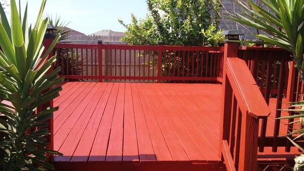 REFINISHING A DECK, power washing, repair, prime painting, finish coating,