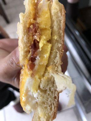 Bacon, egg and cheese croissant.