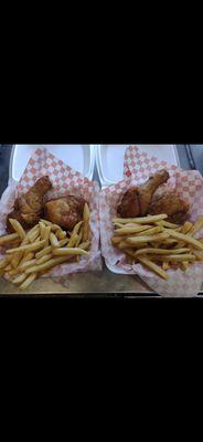 Fried chicken with fries