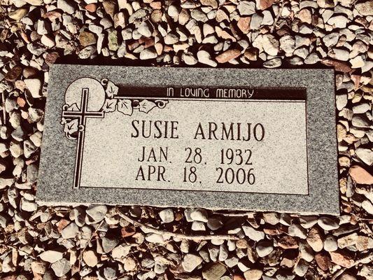 The name "Susie" came through near this grave.