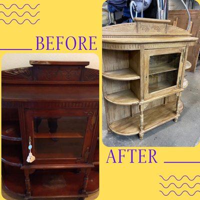 Antique Cabinet Refinish Before and After