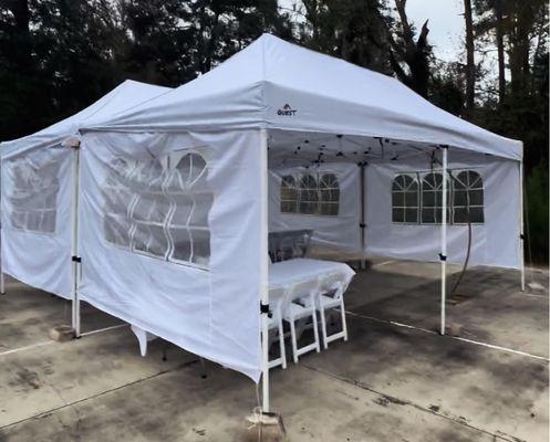 20x20 Pop up Tent Rental with sidewalls