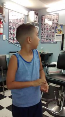 Here is my nephews hair cut it looks very clean and simple