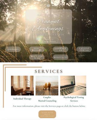 Our website page for services